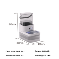 Fontaine à eau intelligente pour animaux de compagnie sans consommables, séparation eau propre/sale, ROHS, sans BPA, eau activée par capteur radar pour chien et chat