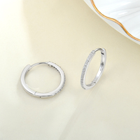 Boucles d'oreilles créoles simples en argent sterling 925 pour femme, minimalistes, avec zircon cubique, plaquées or et argent