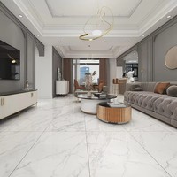 Carreaux de porcelaine blanche à effet brillant de qualité supérieure 600x1200mm et 600x600mm Carreau de porcelaine pour sol et mur