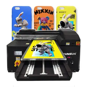 Funsun Uv Printer 6 Kleur A2 Size Direct Diy Pen Id-kaart Pvc Glas Lederen Metalen Hout Telefoon Case Led flatbed Uv Printer A2