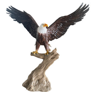 Estatua de águila grande para exteriores, escultura de decoración de jardín en estilo natural que simula animales salvajes de tamaño real, hecha de resina de fibra de vidrio - Product Image 1
