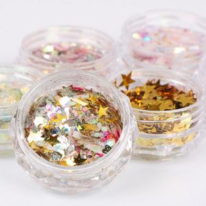 Ensemble de paillettes pour ongles de couleurs mélangées, flocons irréguliers irisés, certifiés CE MSDS, décoration 3D pour ongles, pour salon de manucure - Product Image 5