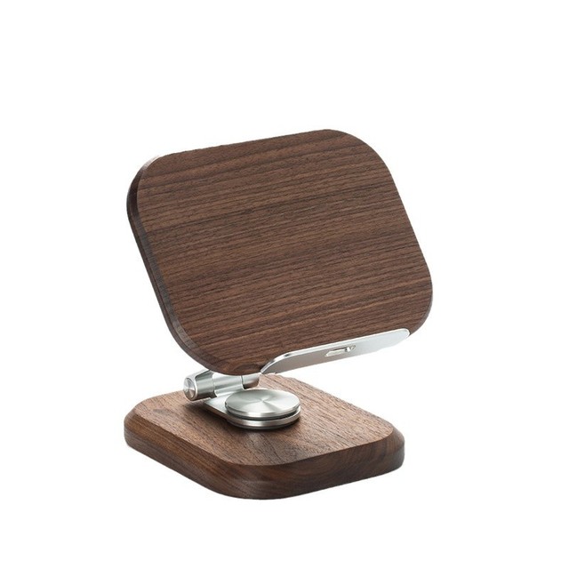 Hot Seller Black Walnut Solid Wooden Mobile Phone Desktop Stand Suitable for IPad Tablets Adjustable Lazy Support Stand