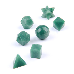 Juego de 7 piedras preciosas naturales, Aventurina verde, Geometría Sagrada, sólido platónico - Product Image 5