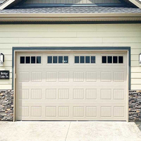 Porte de garage sectionnelle en aluminium sur mesure 8x7 avec fenêtres en verre noir automatique pour maison résidentielle