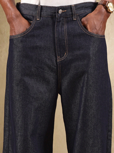 Nhà sản xuất thiết bị gốc (OEM) - Quần áo đường phố chất lượng cao, kiểu retro đen, thiết kế tùy chỉnh, nhẹ, viền xù, dáng rộng, phong cách Nhật Bản - Product Image 4