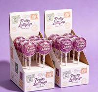 Boîtes de présentation pliables réutilisables en carton biodégradable écologique personnalisées refermables avec pelliculage brillant pour fruits, sucettes et sucre