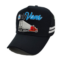 Casquette de camionneur à broderie 3D personnalisée 2 bandes 5 mailles Deep Fit Casquettes de camionneur à profil haut Casquette de camionneur côté campagne pour enfant et adulte