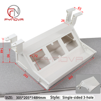 FYNOVA Organisateur de câbles sous le bureau, support pour multiprise, boîte de rangement de câbles double face pour bureau, accessoires de câblage pour meubles