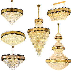 Özel rustik metal yuvarlak büyük İskandinav lüks avizeler otel oturma odası asma tavan ışığı led modern kristal avize - Product Image 1