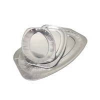 Barquette de cuisson jetable en aluminium ovale de 9 pouces (environ 23 cm) avec couvercle plat, idéale pour les plats à emporter et les tables vapeur