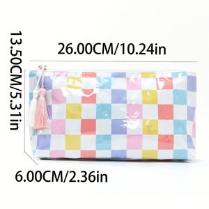 Sac de voyage portable à grande capacité léger et de haute qualité à l'aspect rayé pour le rangement des cosmétiques - Product Image 4