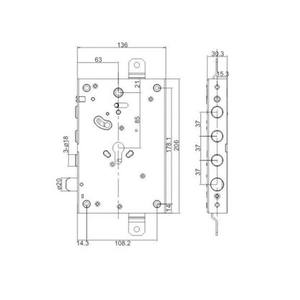 Ressort de <span class=keywords><strong>serrure</strong></span> à mortaise <span class=keywords><strong>3</strong></span> <span class=keywords><strong>points</strong></span> ensemble complet de sécurité en acier inoxydable pour <span class=keywords><strong>entrée</strong></span> de <span class=keywords><strong>serrure</strong></span> de <span class=keywords><strong>porte</strong></span> <span class=keywords><strong>d</strong></span>'<span class=keywords><strong>entrée</strong></span> - Product Image 2