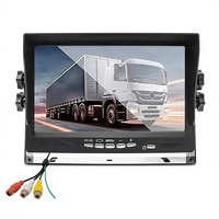 Monitor Mobil IPS 7 Inci AHD CVBS Layar 500cd untuk Kaca Depan/Dasbor, Layar Video untuk DVR Mobil, Truk, Bus
