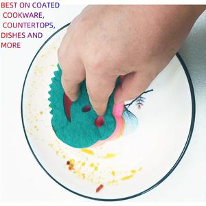 Esponja de fregado de doble cara en forma de rana de segunda generación, Material de PU Premium <span class=keywords><strong>para</strong></span> uso en la cocina - Product Image 6