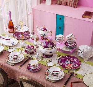 Service de table en céramique de luxe, vaisselle minimaliste, ensemble d'assiettes en porcelaine, vaisselle en porcelaine fine, cadeaux pour 6 personnes - Product Image 3