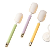 Brosse de nettoyage de cuisine japonaise 2-en-1 avec long manche en PP, conception détachable pour l'élimination des taches sur tasses, bouteilles et casseroles
