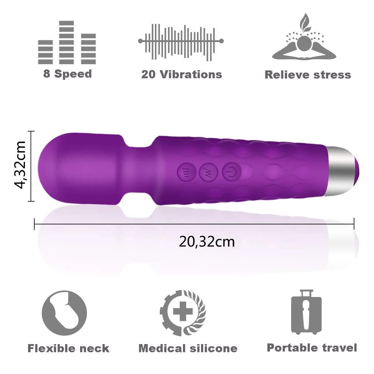 Großhandel 20 Modi leistungs starke Vibratoren wiederauf ladbare Massage gerät G-Punkt Sexspielzeug AV Zauberstab Vibrator