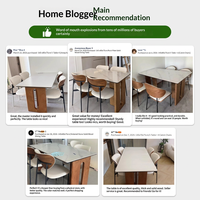 Ensemble de table à manger moderne, table à manger en bois massif nordique, 6 chaises de salle à manger de luxe, meubles de salle à manger en pierre