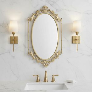 Francés <span class=keywords><strong>Art</strong></span> Deco Pared de lujo decorativo espejo dorado diseño elegante para dormitorio sala de estar baño Villa Hotel apartamento - Product Image 2