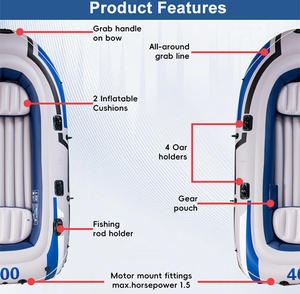 3-4 लोगों के लिए मछली पकड़ने के लिए बड़ा inflatable नाव - Product Image 5