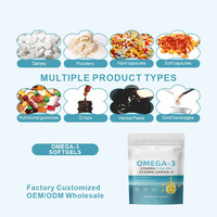 HDK Omega 3 Softgels 2500mg Huile de Poisson 2250mg EPA DHA Complément de Soutien Immunitaire 300 Gélules OEM ODM Marque Privée
