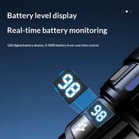 Lampe torche LED rechargeable portable, zoom réglable, 1000 lumens, étanche IP44, ABS, portée du faisceau 500m+, mode SOS, camping