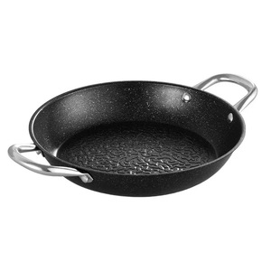 Venta al por mayor antiadherente de acero inoxidable Paella Pan para el hogar Hotel Cocina Uso al aire libre Cocina de inducción Compatible Con dos manijas - Product Image 6
