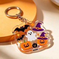 Nouveauté : Porte-clés en acrylique Halloween et Thanksgiving, design citrouille et fantôme 'Boo', cadeau de fêtes, ornements personnalisés, vente en gros à prix réduit