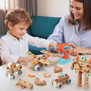 Jouets de construction pour enfants, puzzle à vis créatif, boîte à outils de jeu pour enfants, jouets éducatifs STEM, ensemble d'outils avec perceuse - Product Image 4