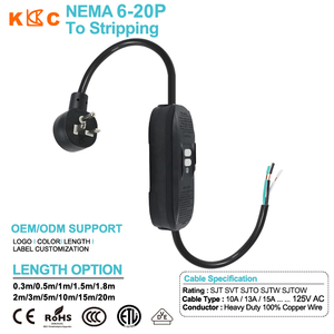 สายอะแดปเตอร์ GFCI แบบอินไลน์ สำหรับปลั๊ก NEMA 6-20P 250 โวลต์ ต่อกับเต้ารับ 6-15R พร้อมปุ่มทดสอบและรีเซ็ต ความยาวตามสั่ง - Product Image 1