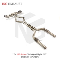 ING Tuyau d'échappement à valve électronique double mode en acier inoxydable Cat-Back à fixation directe pour Alfa Romeo Giulia Quadrifoglio 2.9T