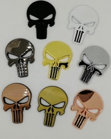En gros Emblème automobile en alliage de zinc Punisher en métal, gaufré, électroplaqué, estampé, en stock