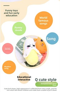 Jouet <span class=keywords><strong>en</strong></span> peluche musical interactif pour bébé, piano à capteur <span class=keywords><strong>de</strong></span> sons <span class=keywords><strong>de</strong></span> fruits (Fraise, Banane, <span class=keywords><strong>Carotte</strong></span>), rembourré <span class=keywords><strong>en</strong></span> coton PP, pour interaction parent-enfant, 0-24 mois - Product Image 6