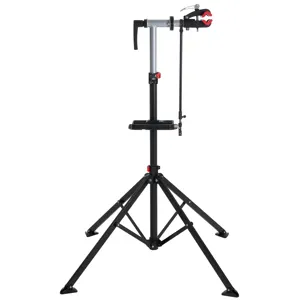 Suporte de trabalho para reparo de bicicletas, bancada dobrável ajustável, 110x110x (113-184cm), com rotação de 360 graus, ideal para reparo de bicicletas