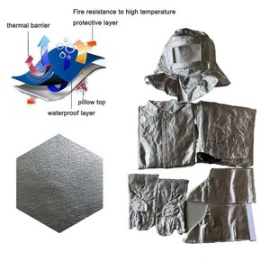 Combinaison ignifuge Swelder <span class=keywords><strong>anti</strong></span>-rayonnement thermique 1000 ℃   Combinaison ignifuge résistante à la chaleur, uniforme aluminisé - Product Image 3