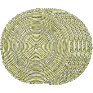 Cotton and Lace Fabric Place Mats Set 38cm Round Dining <b>Table</b> Food Mat Waterproof Plaid Style Wedding Slopes Down Place Mat - Product Image 1