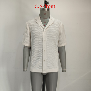 <span class=keywords><strong>Andor</strong></span> - Camiseta de Manga Corta para Hombre, Tejida, de Alta Calidad, Corte Regular, Estilo Informal, Otoño, con Diseño de Pointelle - Product Image 6