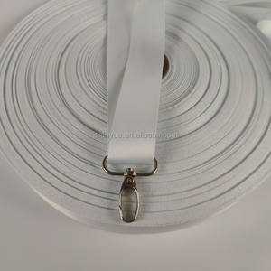 Prix d'usine, porte-badge personnalisé écologique en polyester blanc uni, impression par transfert thermique, crochet de lanière - Product Image 2