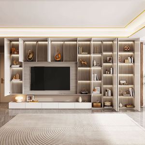 ตู้วางทีวีทันสมัย ดีไซน์หรูหรา คุณภาพสูง พื้นที่จัดเก็บกว้างขวาง ให้ประสบการณ์การรับชมที่สะดวกสบาย เหมาะสำหรับบ้านสไตล์โมเดิร์น - Product Image 4