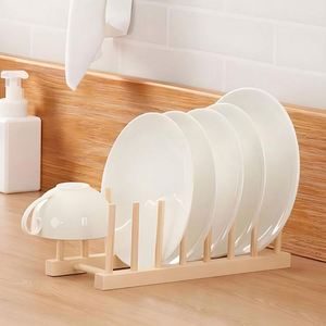 ชั้นวางจานไม้ธรรมชาติทำมือสำหรับครัว ขายส่ง - Product Image 4