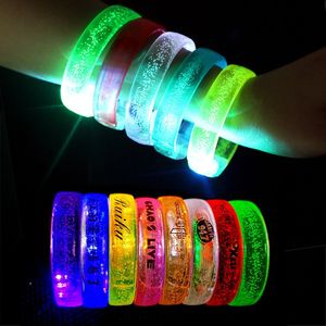 กำไลข้อมือ LED โลโก้แบบกำหนดเอง กำไลไฟ LED กระพริบสำหรับงานปาร์ตี้ กำไลไฟ LED หลากสี - Product Image 6