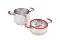 Pot à vapeur populaire en forme de ventre pour soupe et couscous avec couvercle en silicone miroir polonais double chaudière