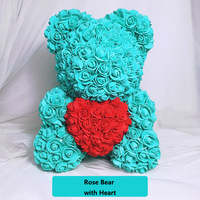 Cadeau de la Saint-Valentin 30 cm 40 cm 2026 Rose artificielle en mousse en vrac, rose en forme de cœur, cadeau d'amour