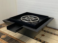 Chauffe-feu décoratifs pour piscine, 2 pièces, en acier inoxydable, plaqué cuivre, bols de feu à gaz pour chute d'eau, chauffages d'extérieur