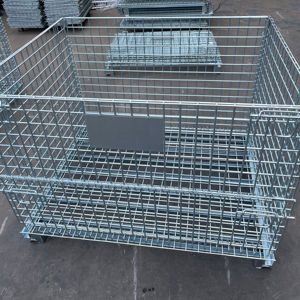 Conteneur pliable <span class=keywords><strong>de</strong></span> grillage d'entrepôt galvanisé par <span class=keywords><strong>pile</strong></span> en acier <span class=keywords><strong>de</strong></span> stockage se pliant avec la feuille <span class=keywords><strong>de</strong></span> pp - Product Image 1