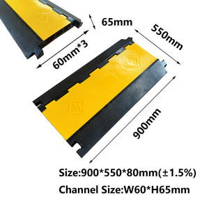Heavy Duty 3 canaux PVC Trunking caoutchouc plastique câble protecteur couverture ralentisseurs chaussée chemin de câbles plancher ralentisseurs - Product Image 3