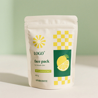 Sachet Doypack en plastique laminé aluminium, imprimé sur mesure, refermable avec fermeture éclair, pour emballage de poudre cosmétique, vente en gros