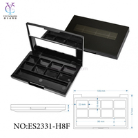 Kosmetikverpackung Leere Quadratische ABS-Puderdose aus Recycling-Materialien für Rouge & Lidschatten-Palette mit Spiegel