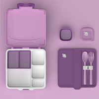 Boîte à déjeuner en plastique pour enfants, boîte à rangement réutilisable, boîte à Bento avec poignée, OEM ODM